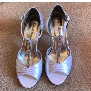 White satin formal heels